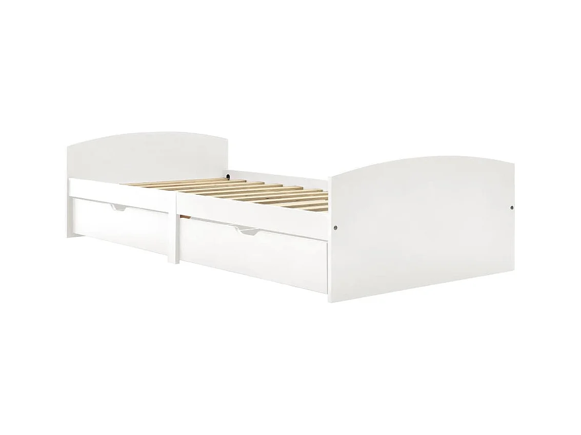 Bedframe met 2 lades zonder matras wit 90x200 cm
