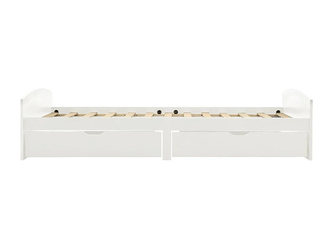 Bedframe met 2 lades zonder matras wit 90x200 cm