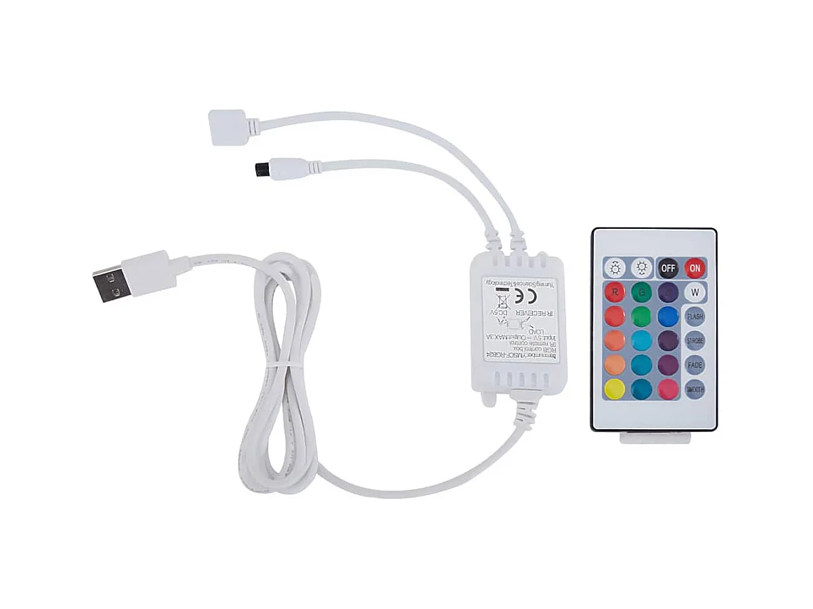 Cadre de lit avec LED sans matelas blanc 180x200 cm