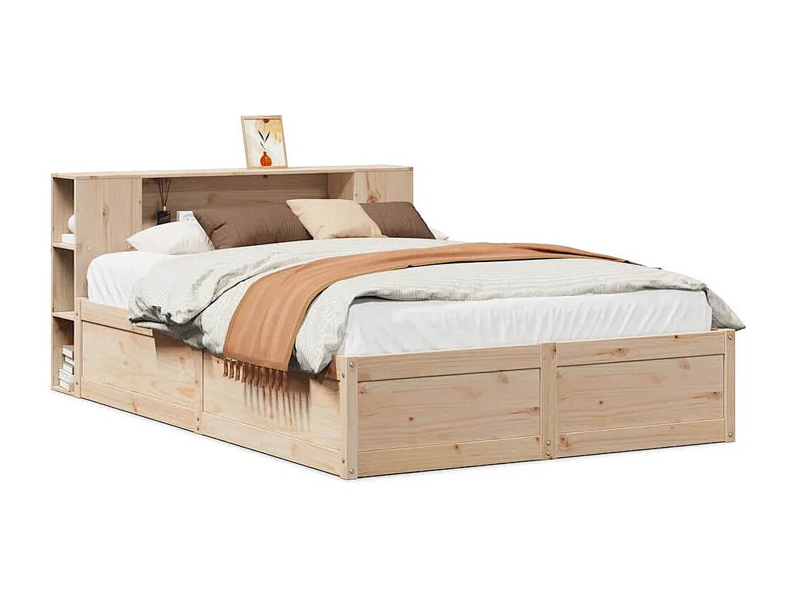 Estructura de cama sin colchón 120x190 cm madera maciza de pino