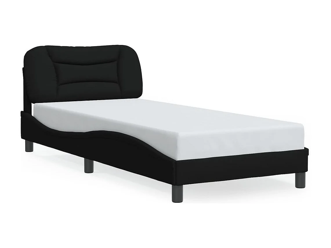 Struttura letto senza materasso tessuto nero 90x200 cm