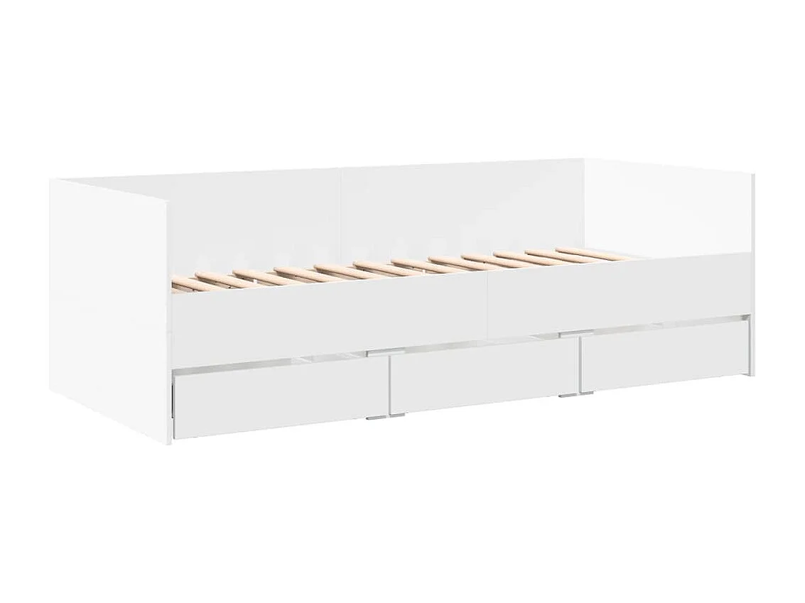 Lit de jour avec tiroirs sans matelas blanc 100x200 cm
