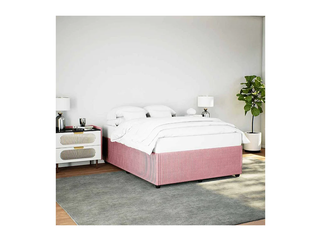 Bedframe zonder matras roze 140x200 cm fluweel