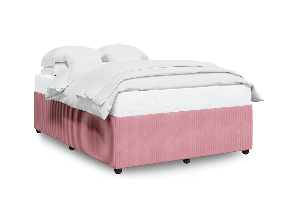 Bedframe zonder matras roze 140x200 cm fluweel