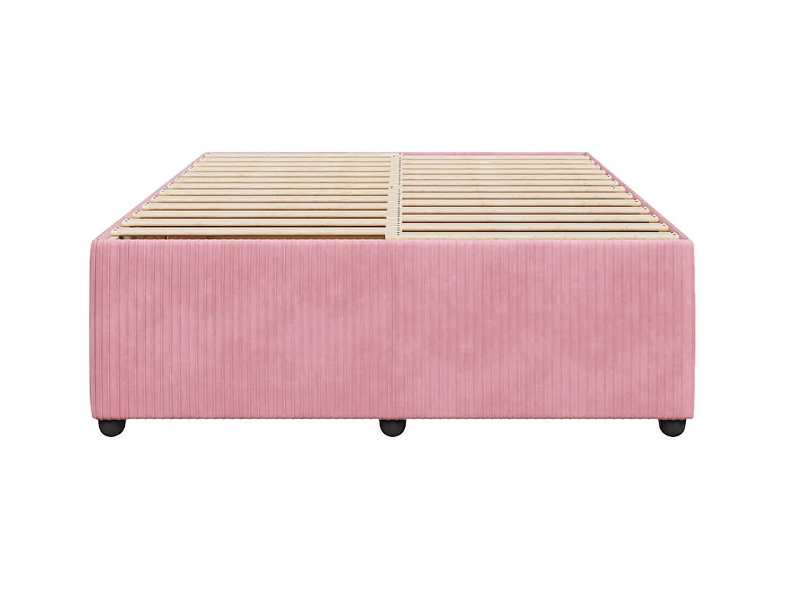 Bedframe zonder matras roze 140x200 cm fluweel