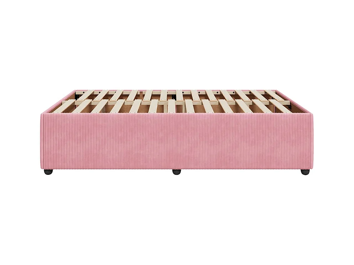 Bedframe zonder matras roze 140x200 cm fluweel