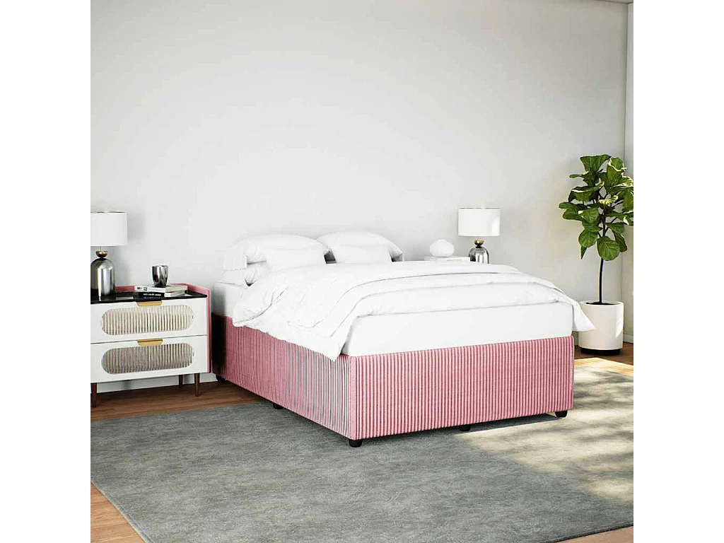 Bettgestell ohne Matratze rosa 140x200 cm Samt