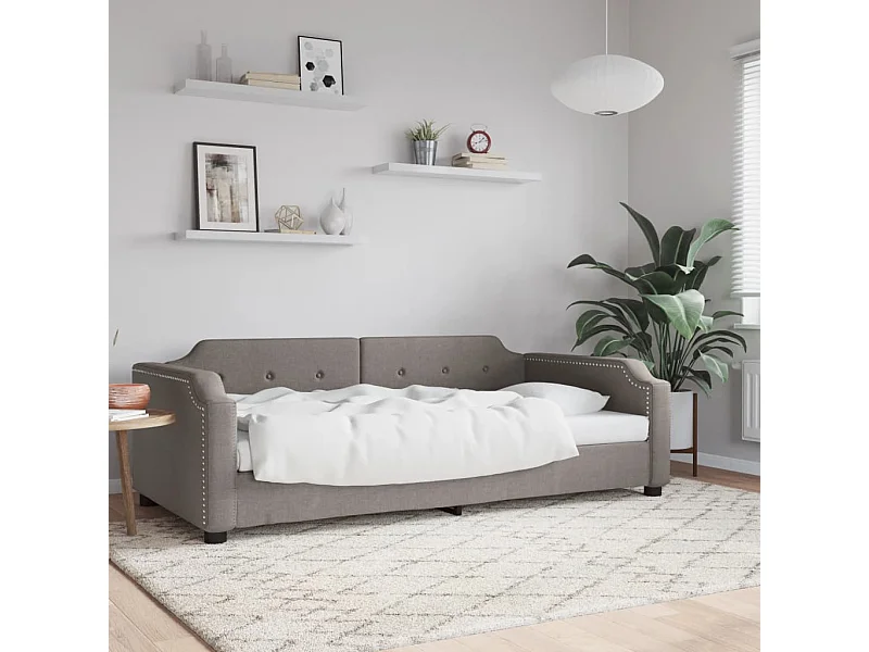 Lit de repos sans matelas taupe 80x200 cm tissu