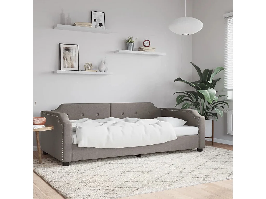 Lit de repos sans matelas taupe 80x200 cm tissu