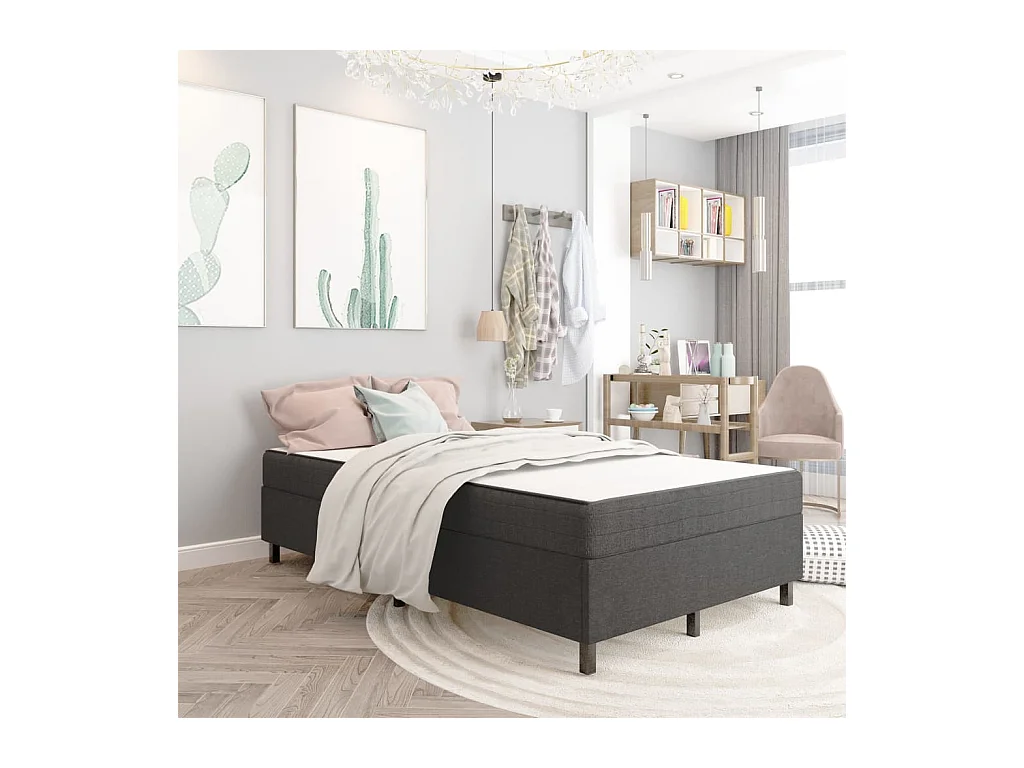 Grijze stoffen bedlattenbodem 120x200 cm