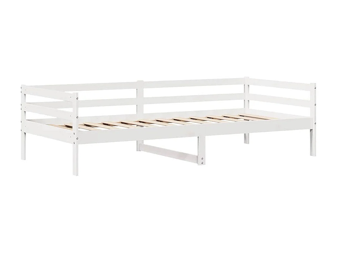 Divano letto e cassetti senza materasso bianco 90x200 cm in legno massello