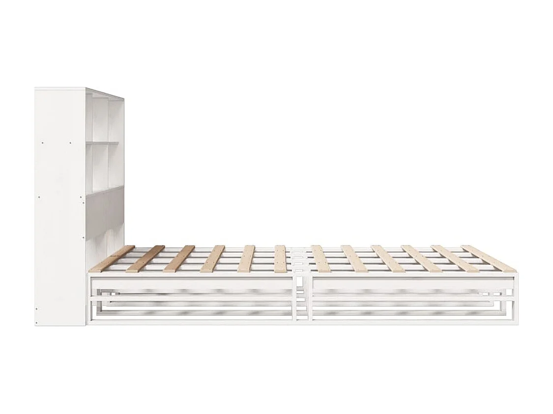 Wit boekenkastbed zonder matras 160x200 cm massief hout