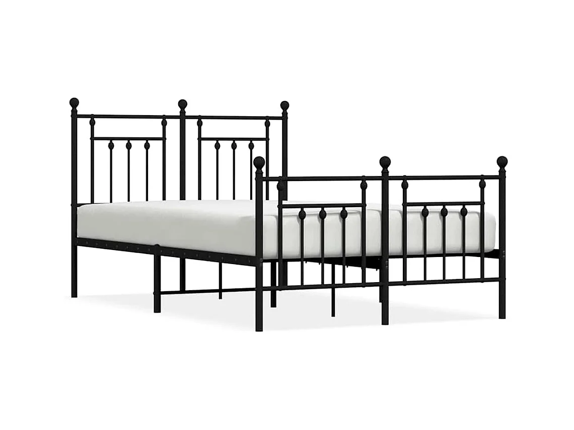 Metalen bedframe zonder matras met zwart voeteneinde 120x200cm