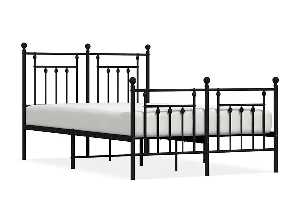 Metalen bedframe zonder matras met zwart voeteneinde 120x200cm