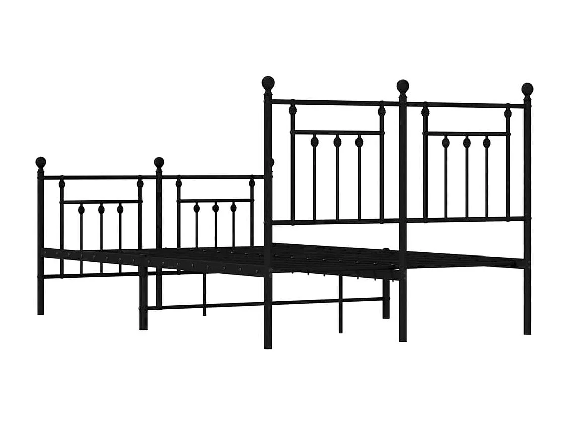 Metalen bedframe zonder matras met zwart voeteneinde 120x200cm