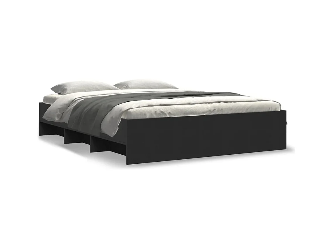 Bedframe zonder matras zwart 160x200 cm bewerkt hout