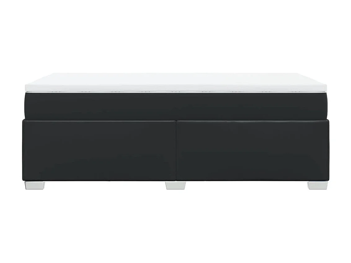 Lattenbodem met matras Zwart 80x200cm Kunstleer