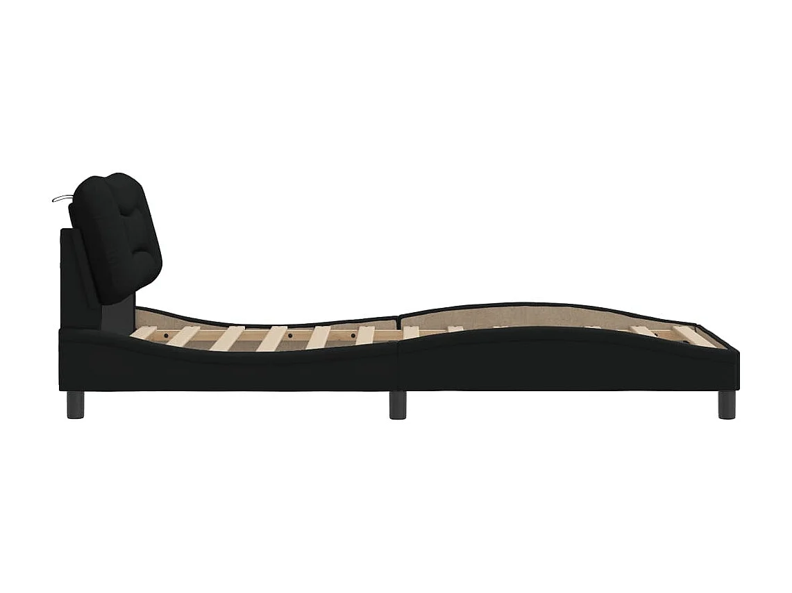 Bedframe zonder matras zwart 90x190 cm stof