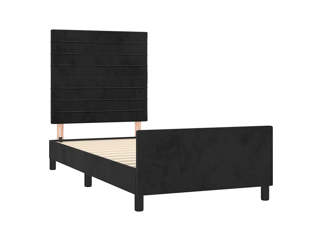 Cadre de lit sans matelas noir 90x200 cm velours