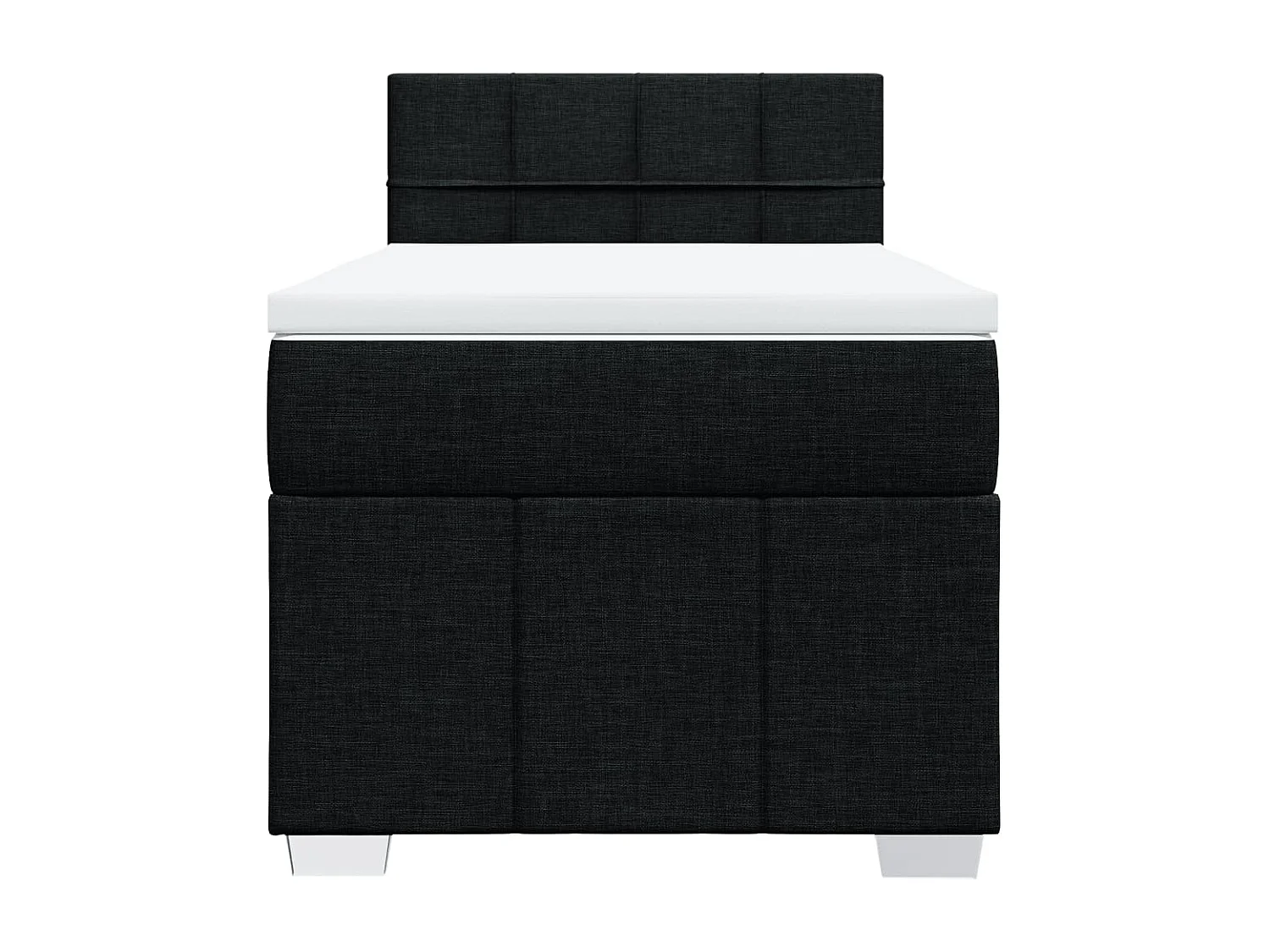 Rete a doghe con materasso Nero 90x190 cm Tessuto