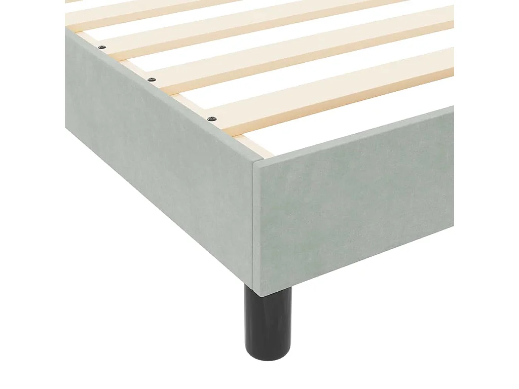 Struttura letto con testiera Grigio chiaro 140 x 200 cm Velluto