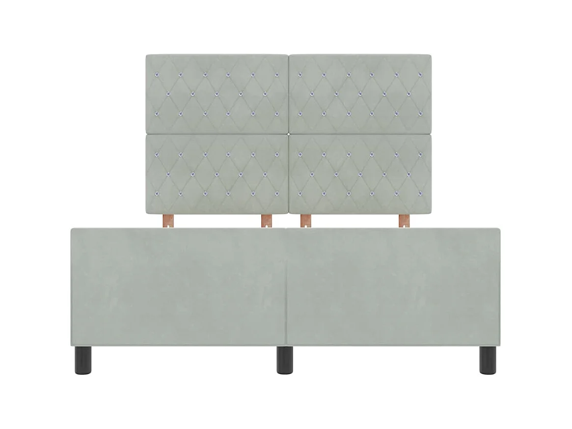 Estructura de cama con cabecero Gris claro 140 x 200 cm Terciopelo