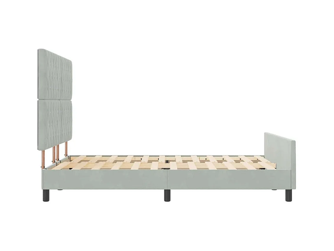 Estructura de cama con cabecero Gris claro 140 x 200 cm Terciopelo