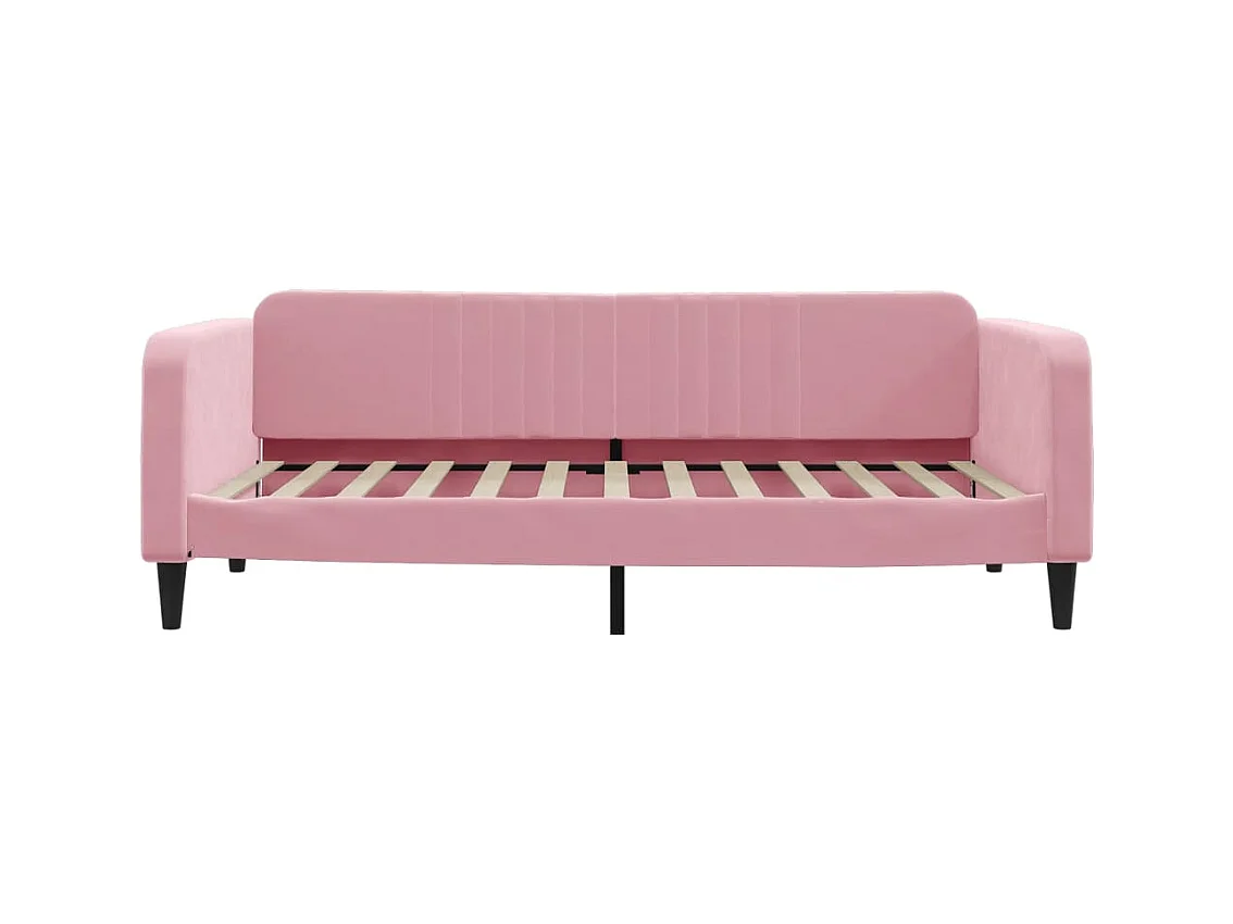 Lit de jour avec matelas rose 100x200 cm velours