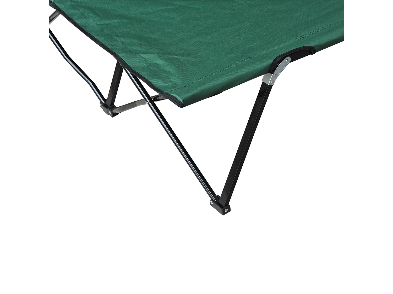 Lit de Camping pour 2 personnes, cadre en acier, toile Oxford, vert et noir (193x125x40 cm)