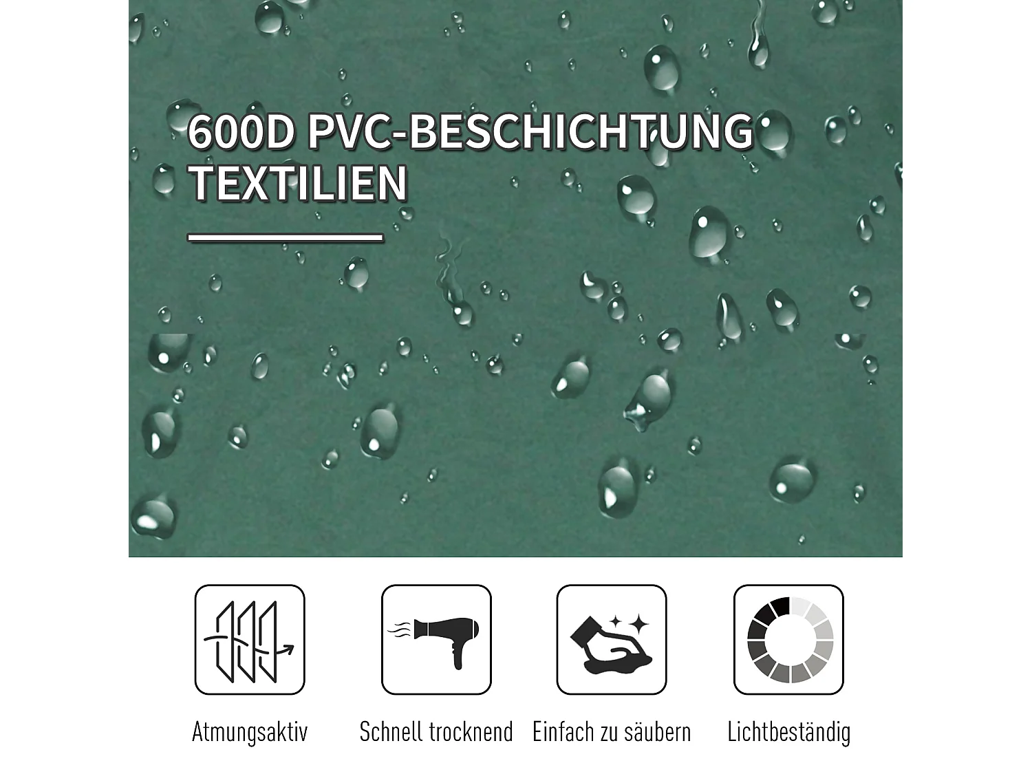 Campingbed voor 2 personen, stalen frame, Oxford canvas, groen en zwart (193x125x40 cm)