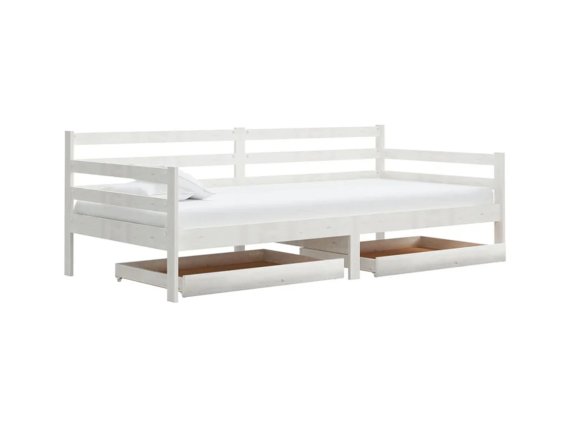 Dagbed zonder matras met lades 90x200 cm wit