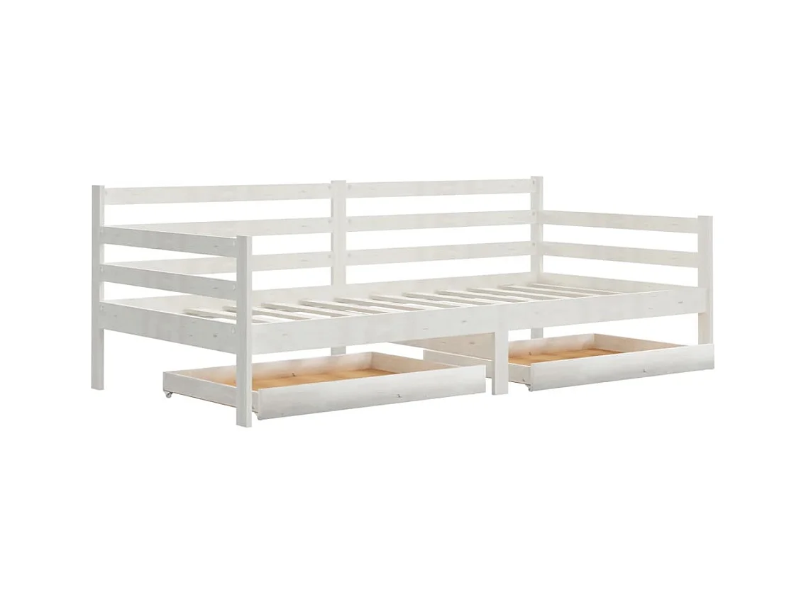 Dagbed zonder matras met lades 90x200 cm wit