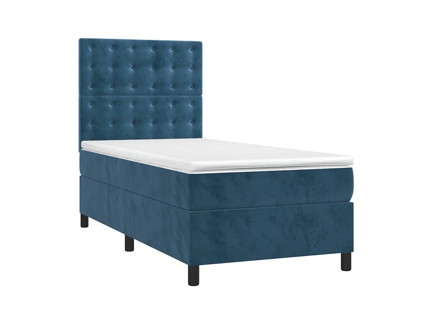 Rete a doghe in velluto blu scuro 80x200 cm e materasso