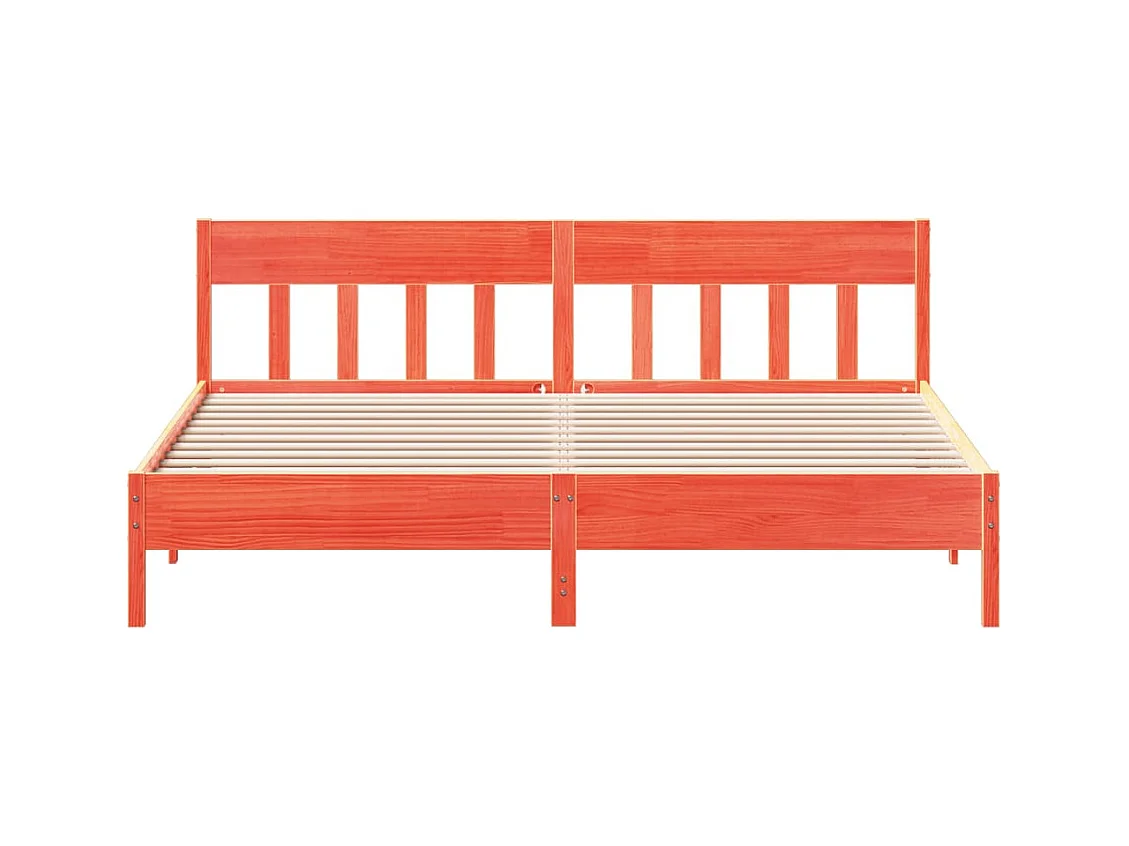 Bettgestell ohne Matratze, braun gewachst, 180x200cm, Kiefer massiv