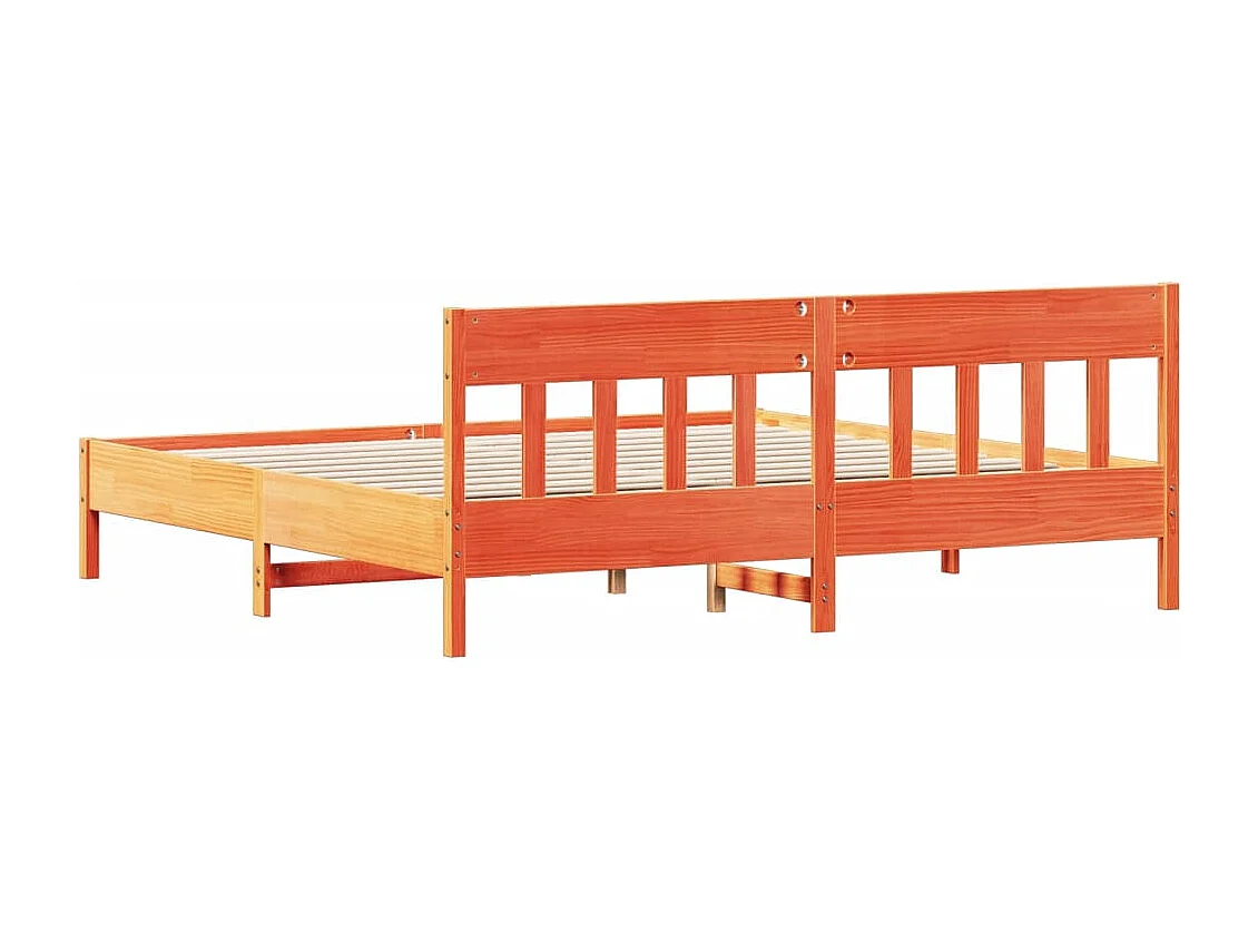 Bettgestell ohne Matratze, braun gewachst, 180x200cm, Kiefer massiv