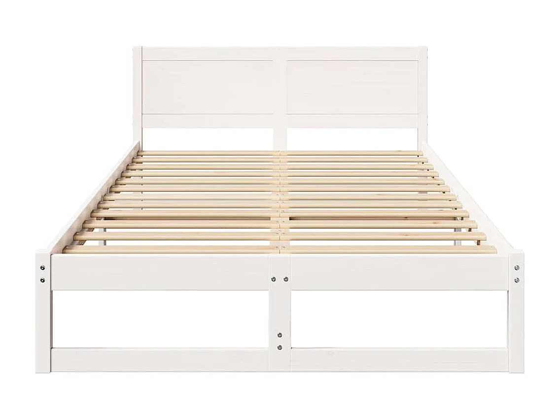 Struttura letto bianca 135 x 190 cm Legno massello di pino