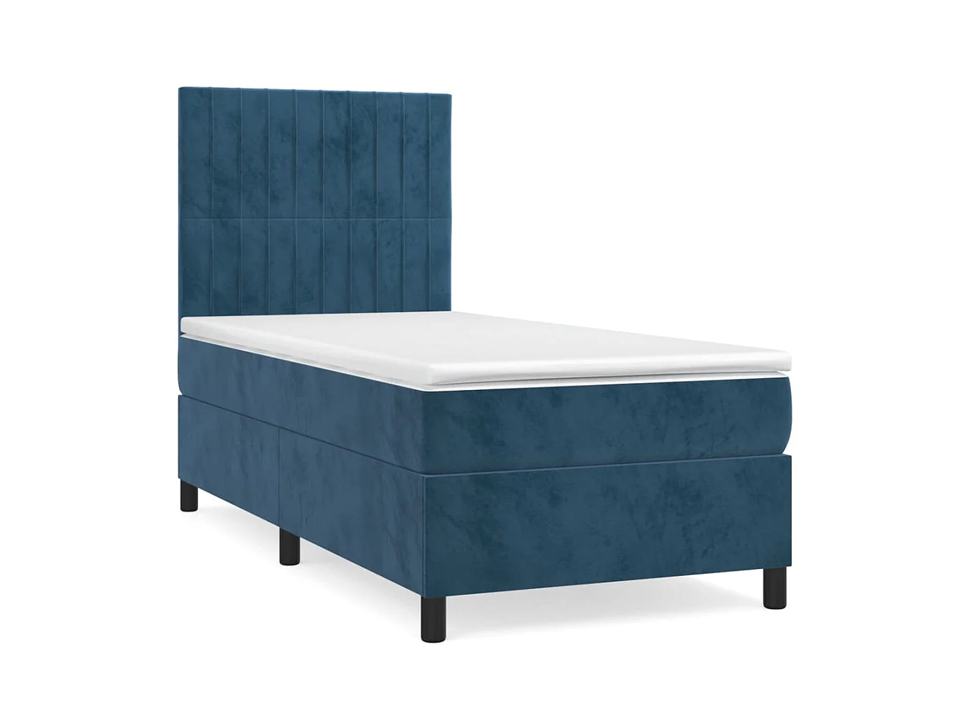 Donkerblauwe 80x200 cm fluwelen lattenbodem en matras