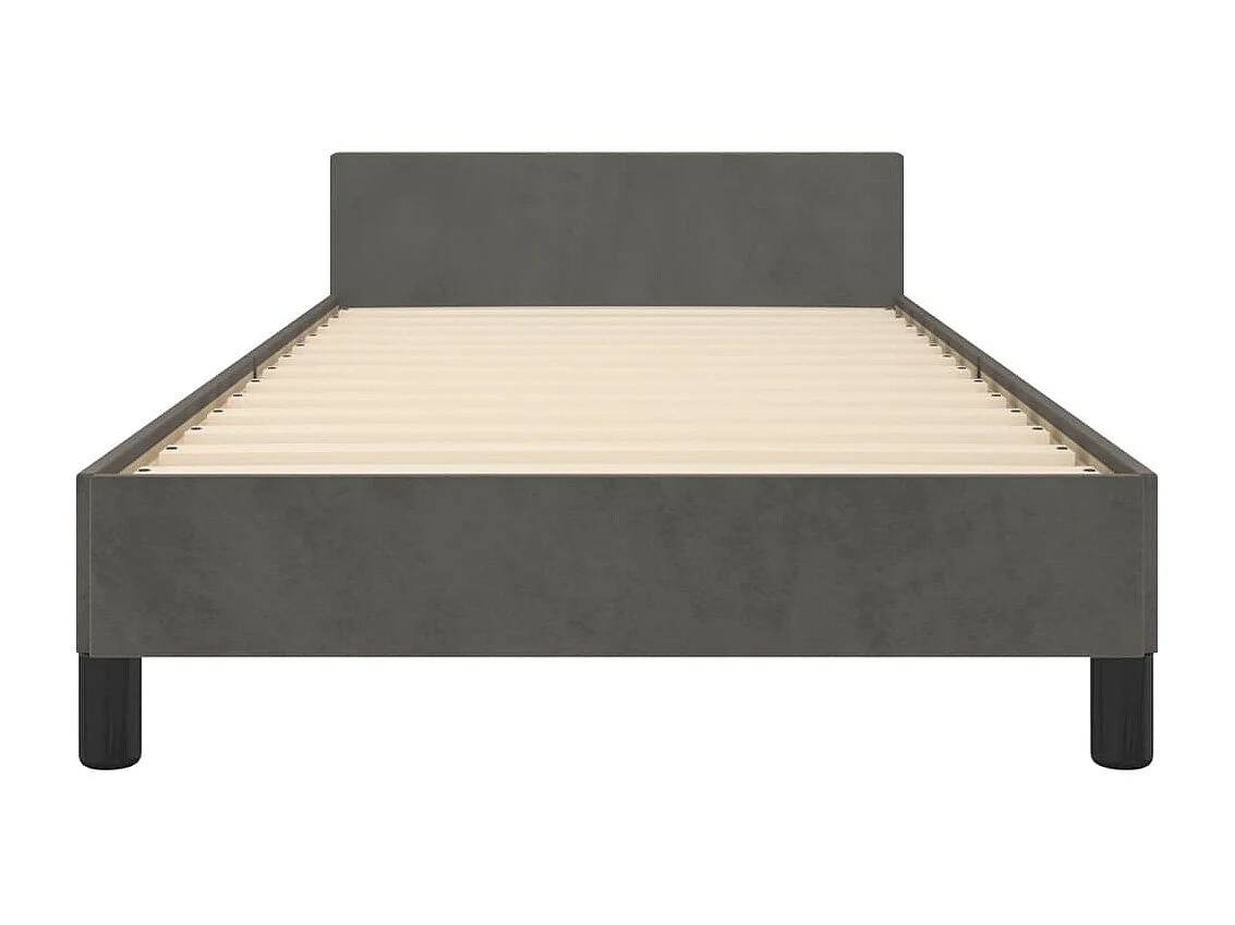Bedframe zonder matras donkergrijs 100x200 cm fluweel