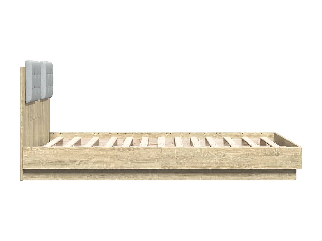 Bedframe met LED zonder matras Sonoma eiken 120x190 cm