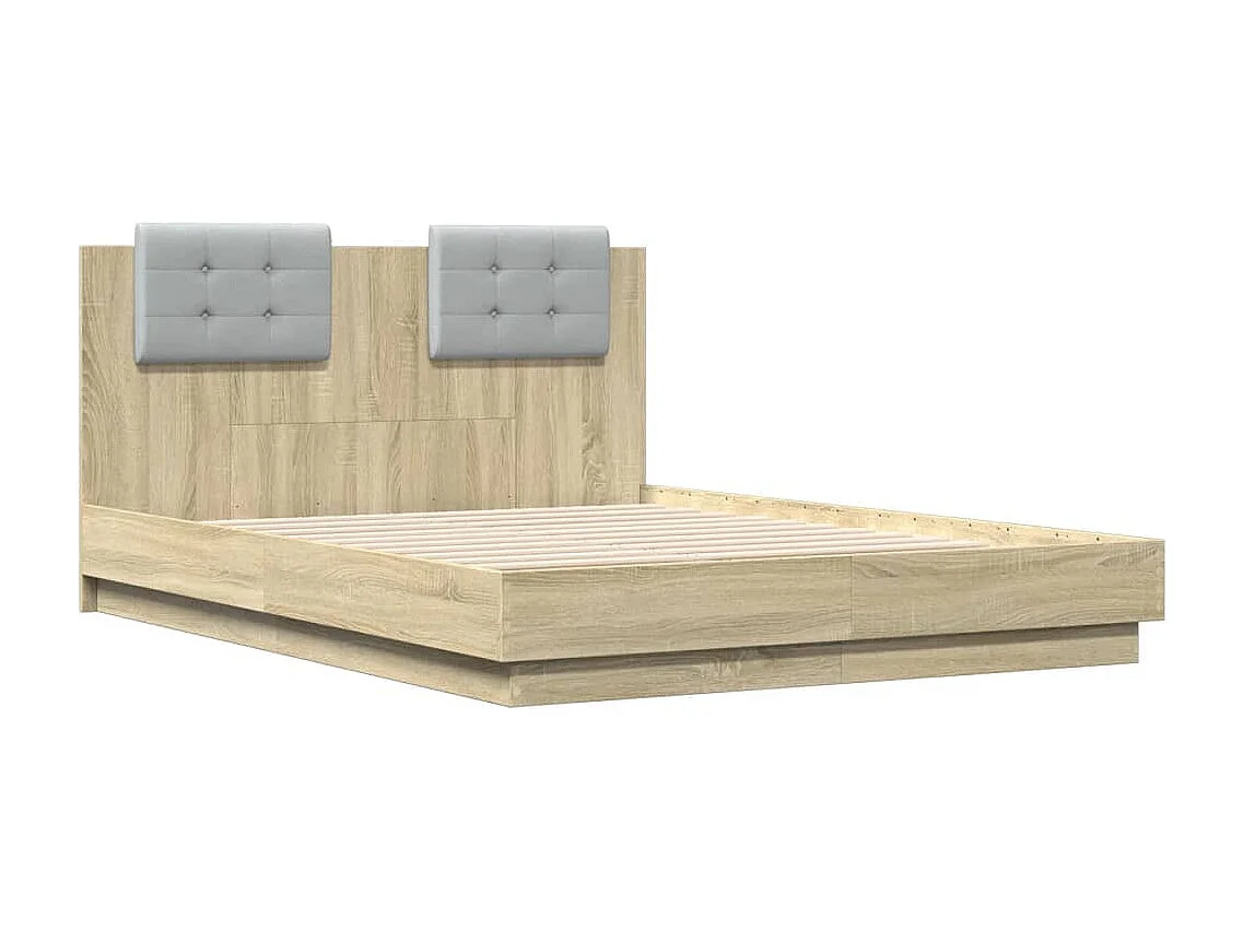 Cadre de lit avec LED sans matelas chêne sonoma 120x190 cm