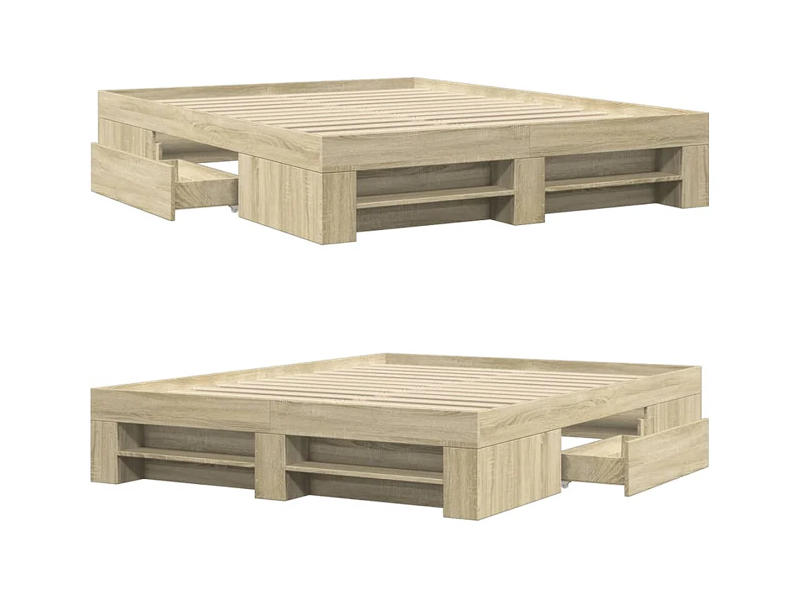 Bedframe zonder matras Sonoma eiken 160x200 cm