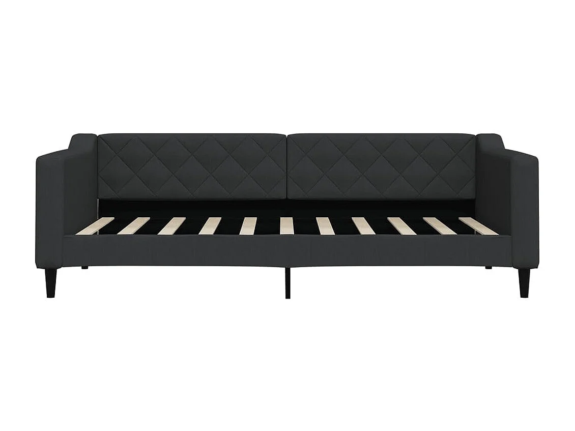 Divano letto con letto estraibile nero 90x190 cm in tessuto