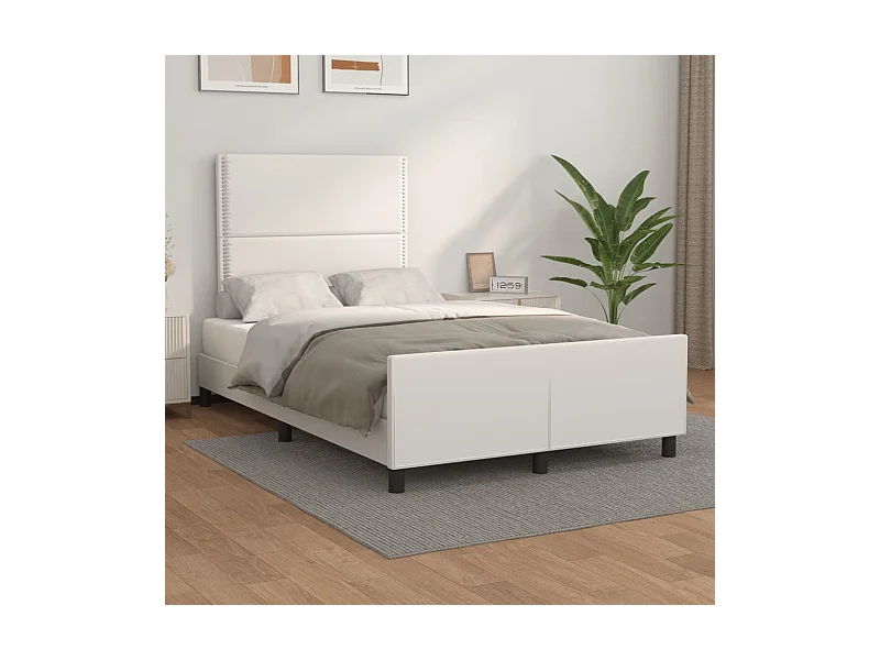 Bettgestell ohne Matratze weiß 120x190 cm Kunstleder