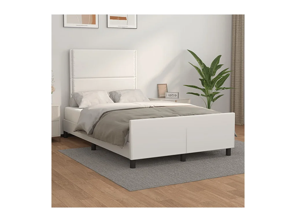Struttura letto senza materasso bianco 120x190 cm similpelle