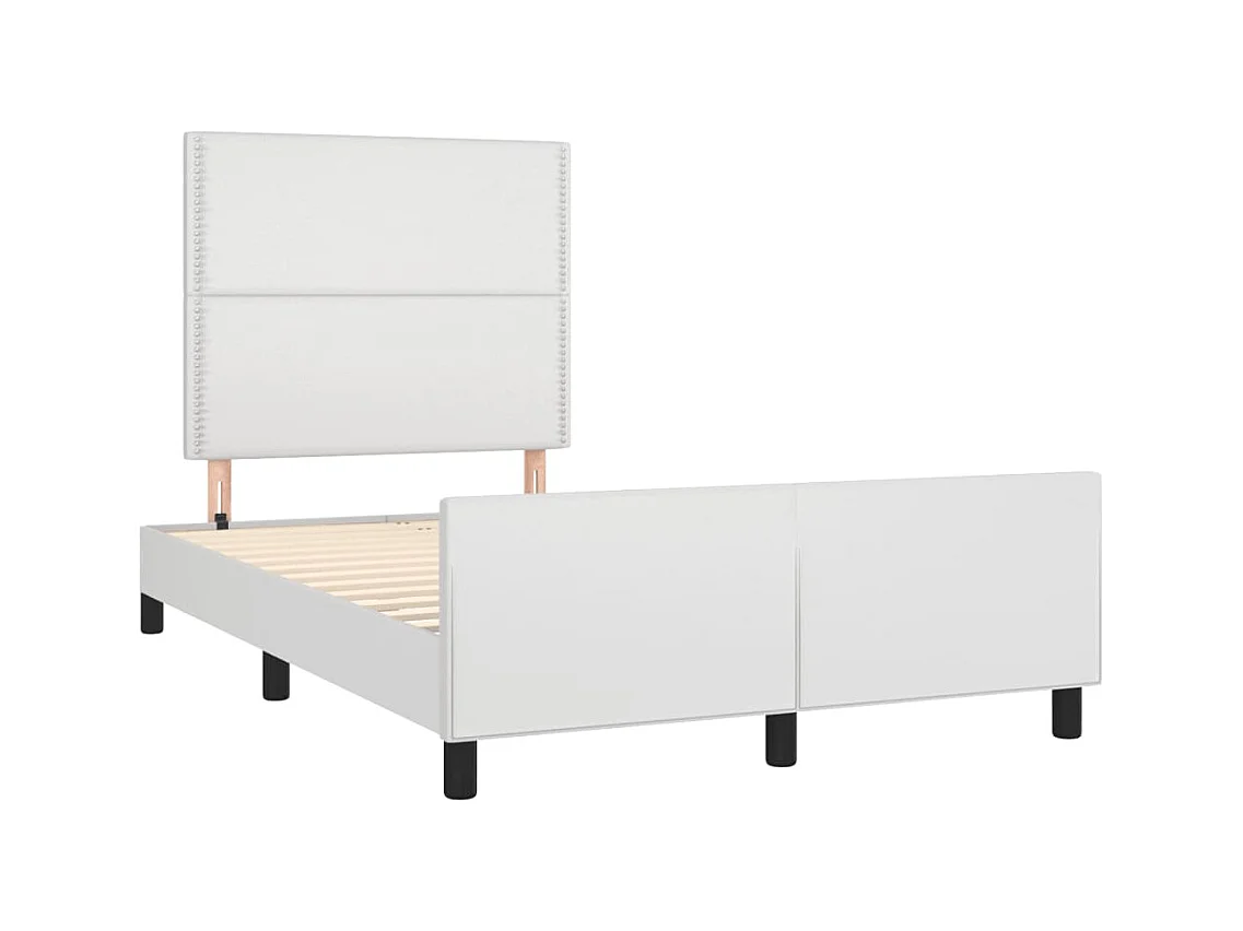 Struttura letto senza materasso bianco 120x190 cm similpelle
