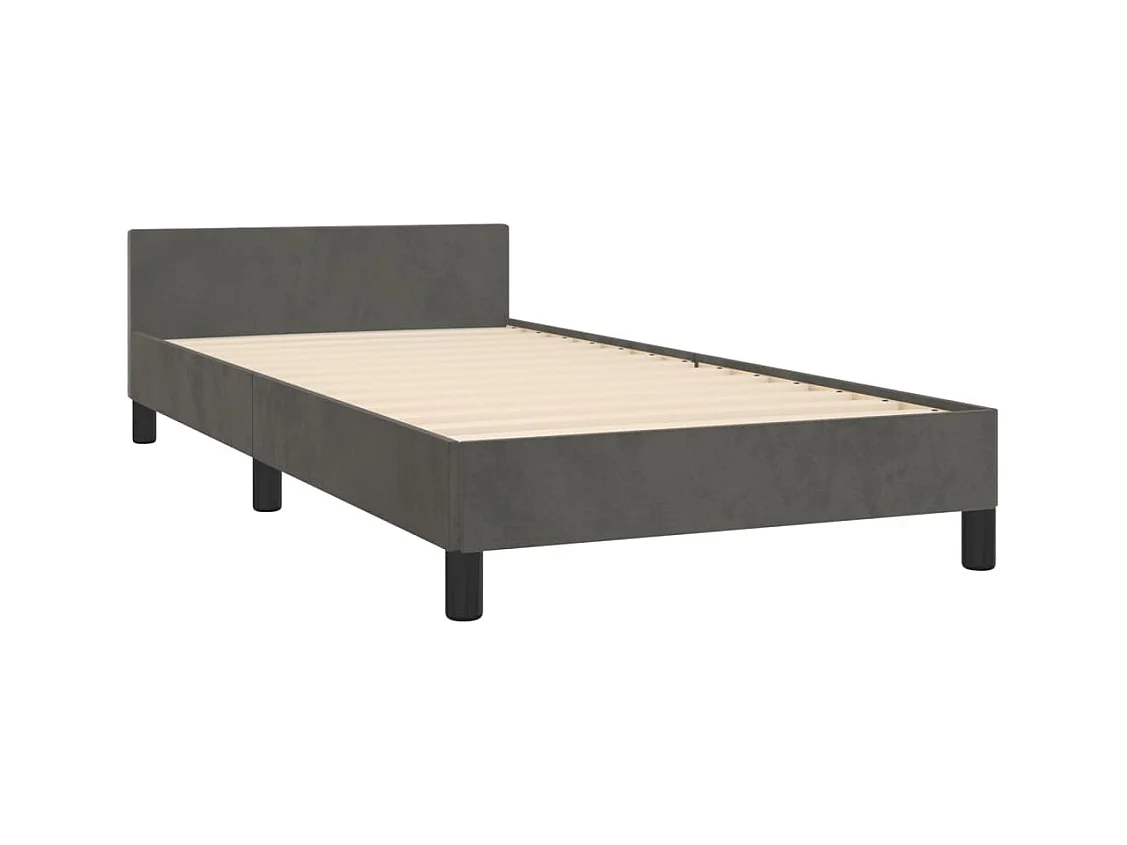 Donkergrijs bedframe zonder matras 90x200 cm fluweel