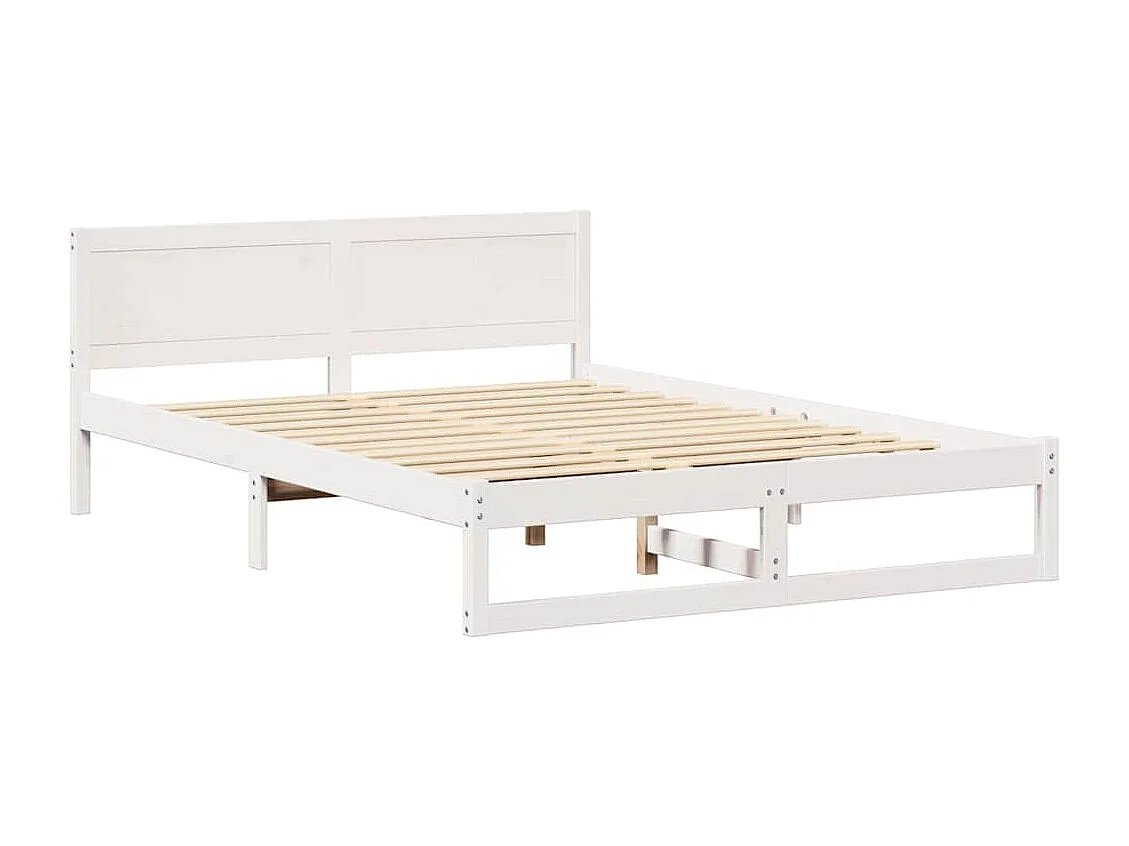 Estructura de cama blanca 150 x 200 cm Madera maciza de pino