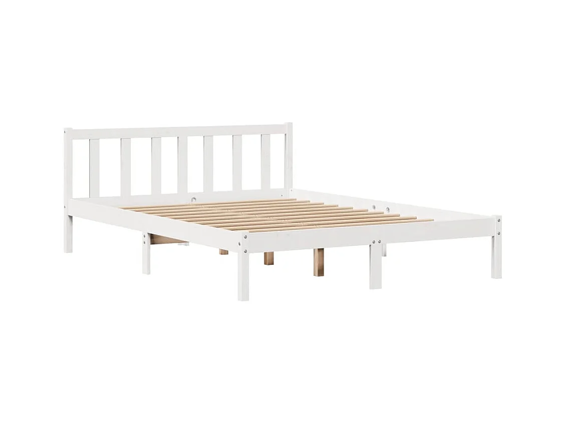 Bedframe zonder matras wit 160x200 cm massief grenenhout