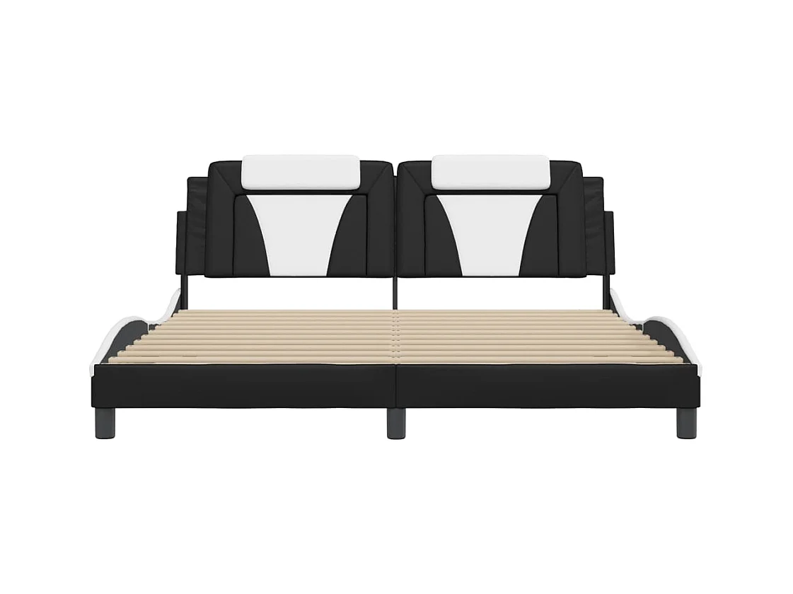 Struttura letto senza materasso nero e bianco 180x200 cm in similpelle