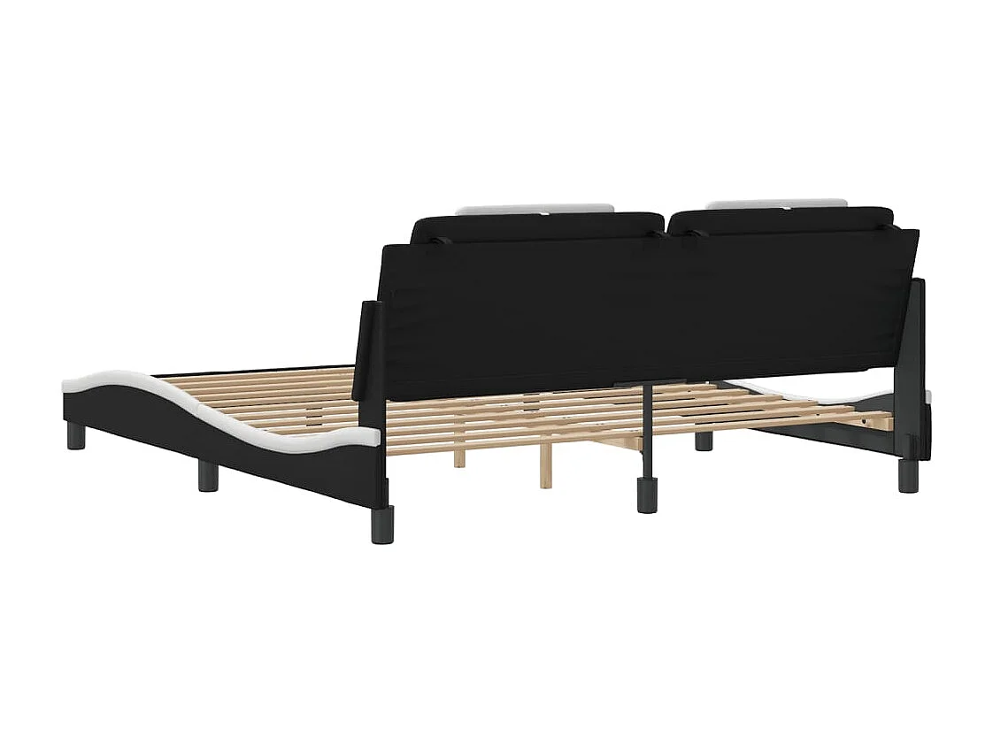 Struttura letto senza materasso nero e bianco 180x200 cm in similpelle